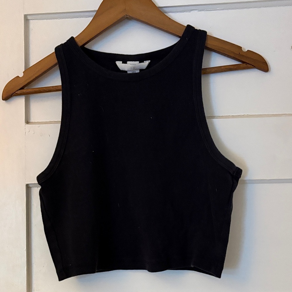 H&M Black Sleeveless Crop Top
